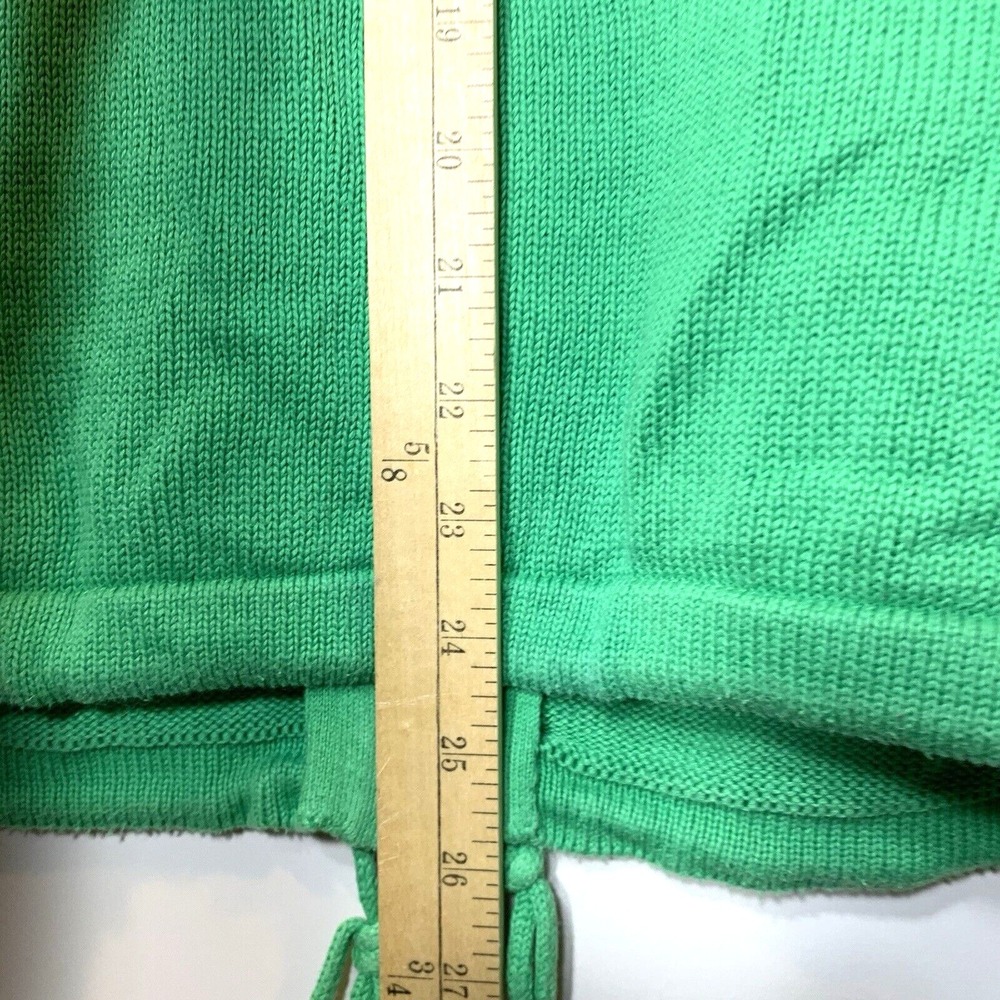 Converse Full Zip Cardigan Sweater Womens M Green 100% Cotton Collar - Picture 6 of 10